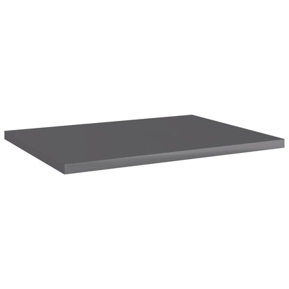805168 vidaXL Bookshelf Boards 4 pcs High Gloss Grey 40x30x1,5 cm Engineered Wood