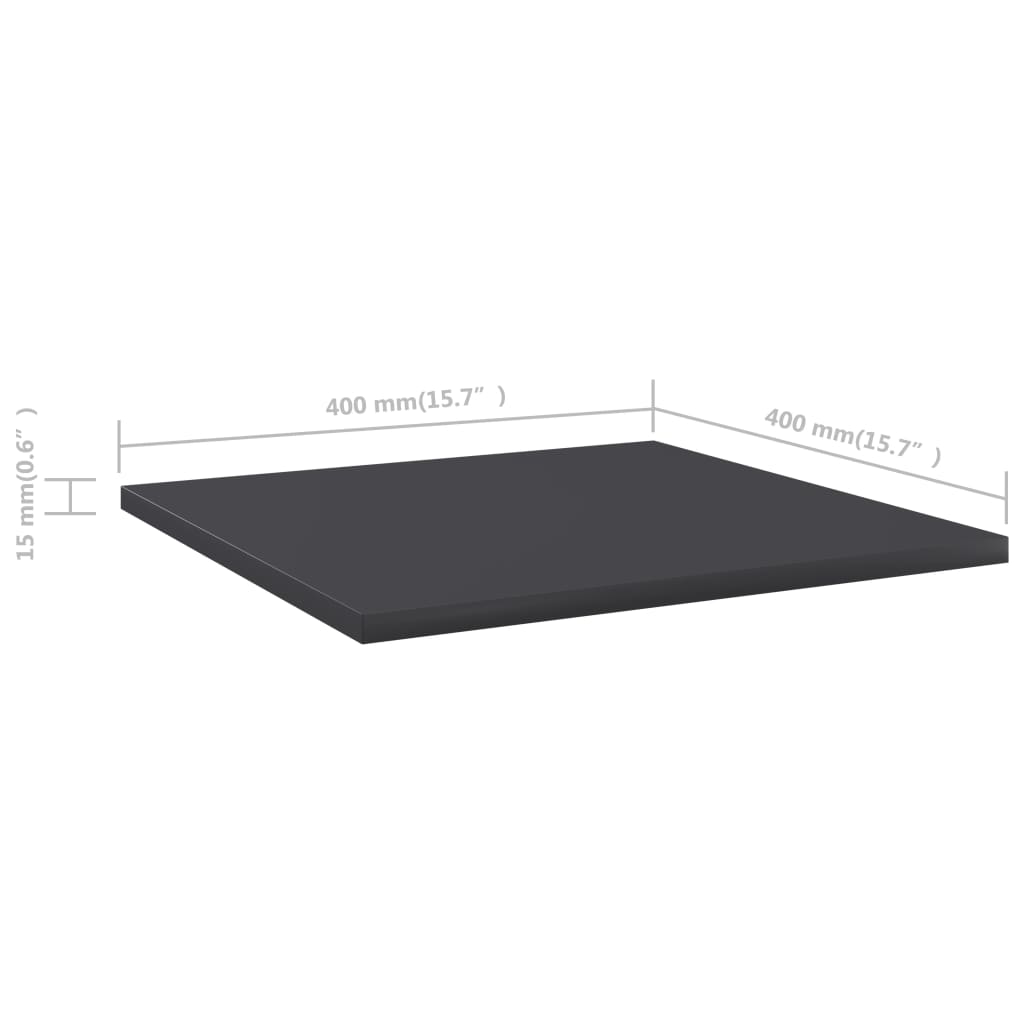 805175 vidaXL Bookshelf Boards 8 pcs Grey 40x40x1,5 cm Engineered Wood