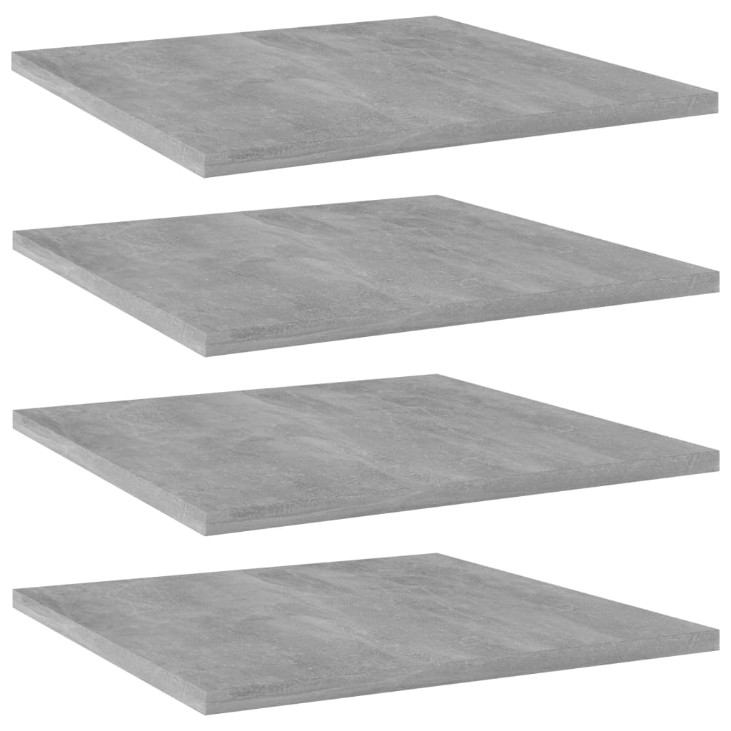805178 vidaXL Bookshelf Boards 4 pcs Concrete Grey 40x40x1,5 cm Engineered Wood