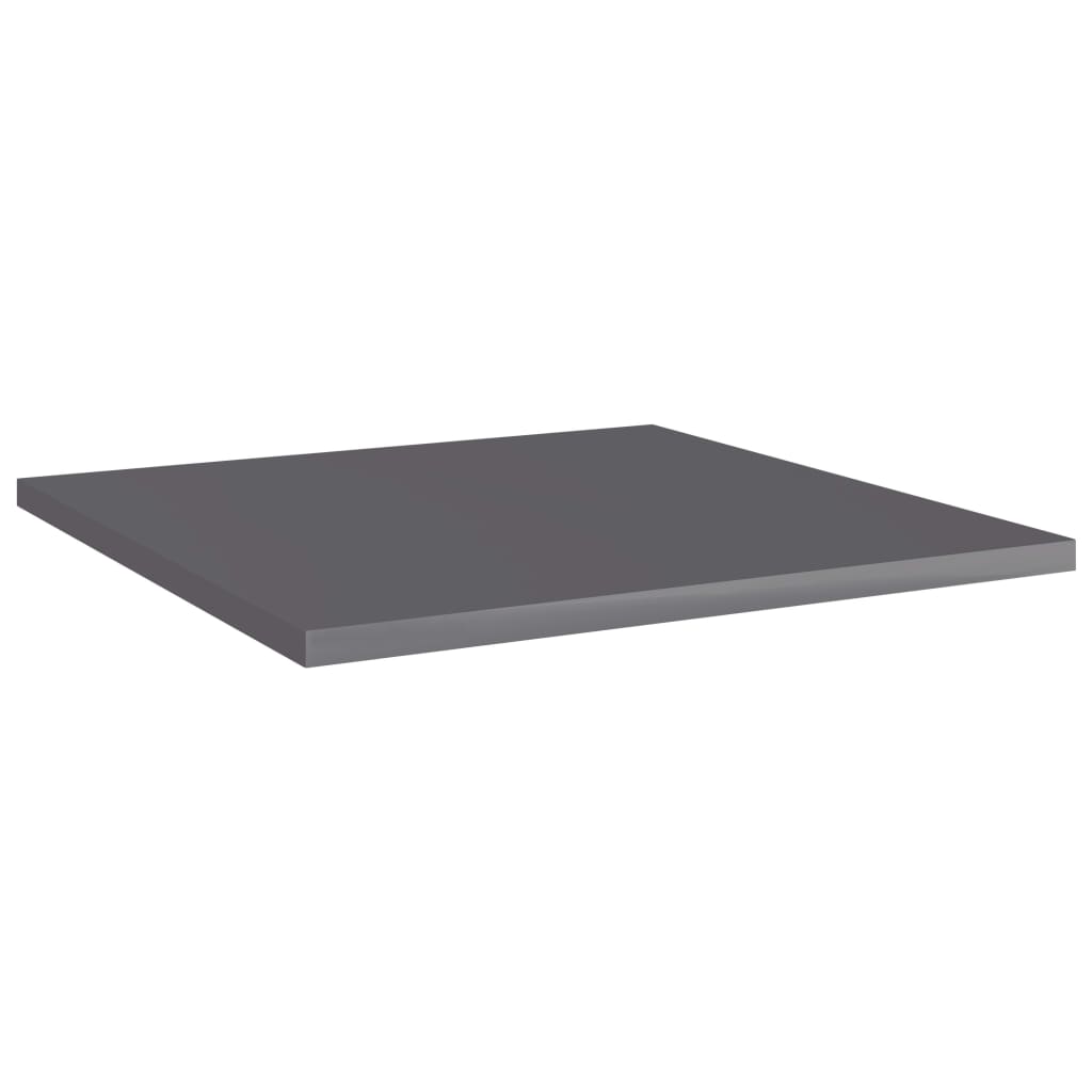 805185 vidaXL Bookshelf Boards 8 pcs High Gloss Grey 40x40x1,5 cm Engineered Wood