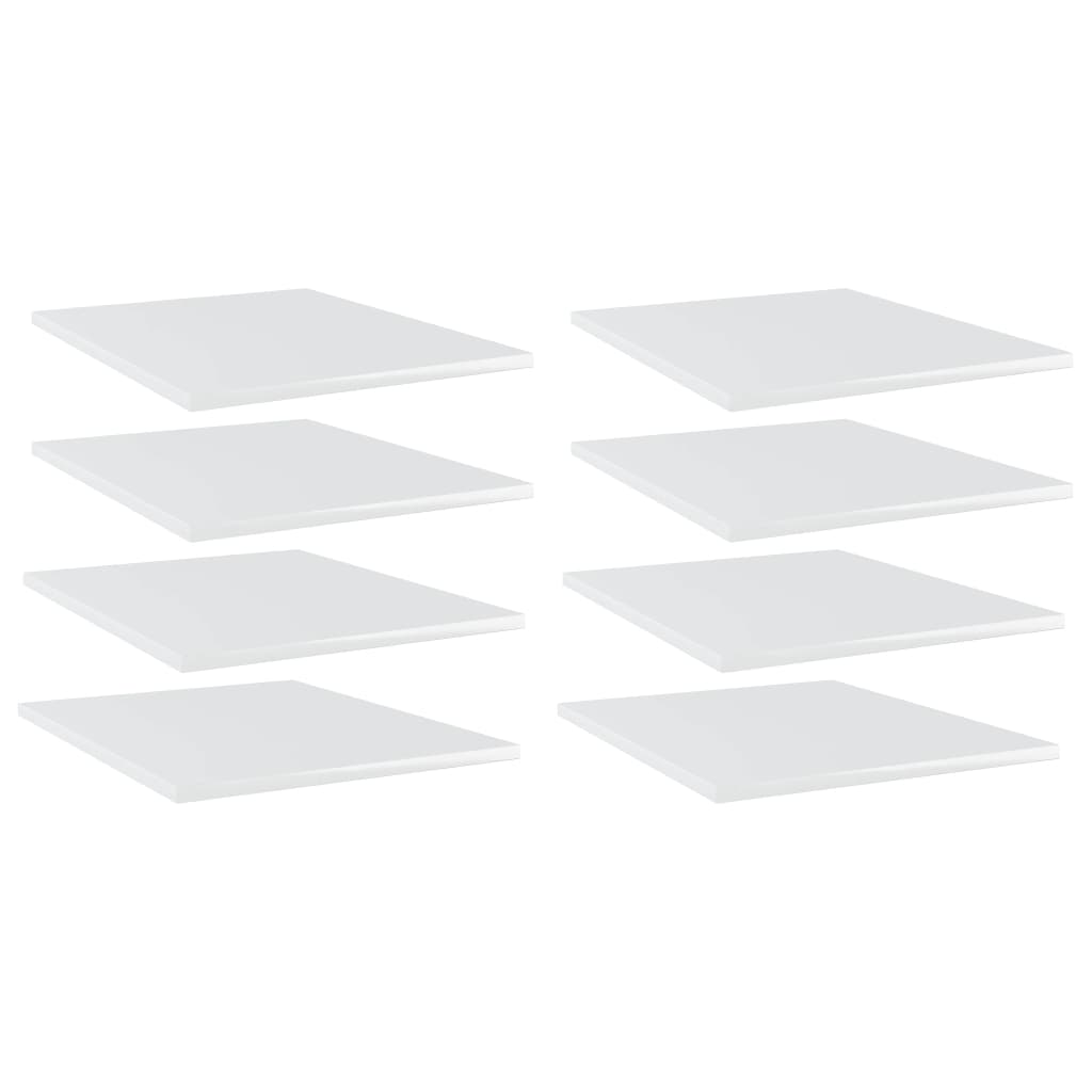 805197 vidaXL Bookshelf Boards 8 pcs High Gloss White 40x50x1,5 cm Engineered Wood