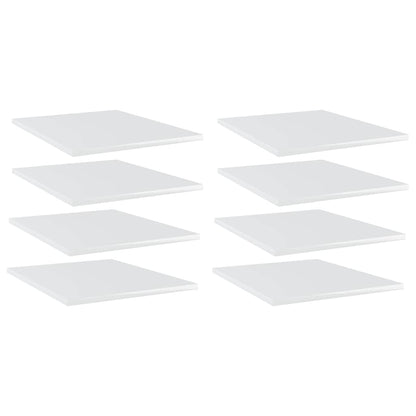 805197 vidaXL Bookshelf Boards 8 pcs High Gloss White 40x50x1,5 cm Engineered Wood