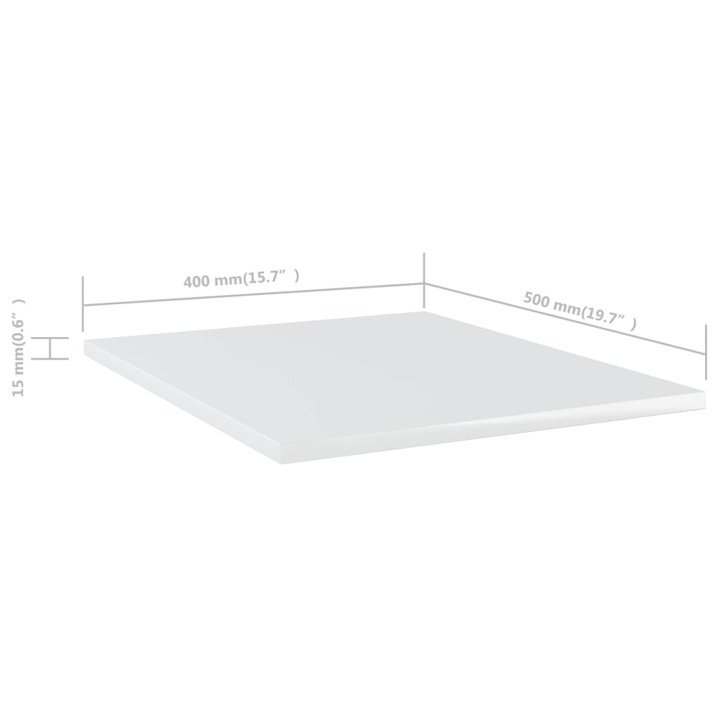 805197 vidaXL Bookshelf Boards 8 pcs High Gloss White 40x50x1,5 cm Engineered Wood