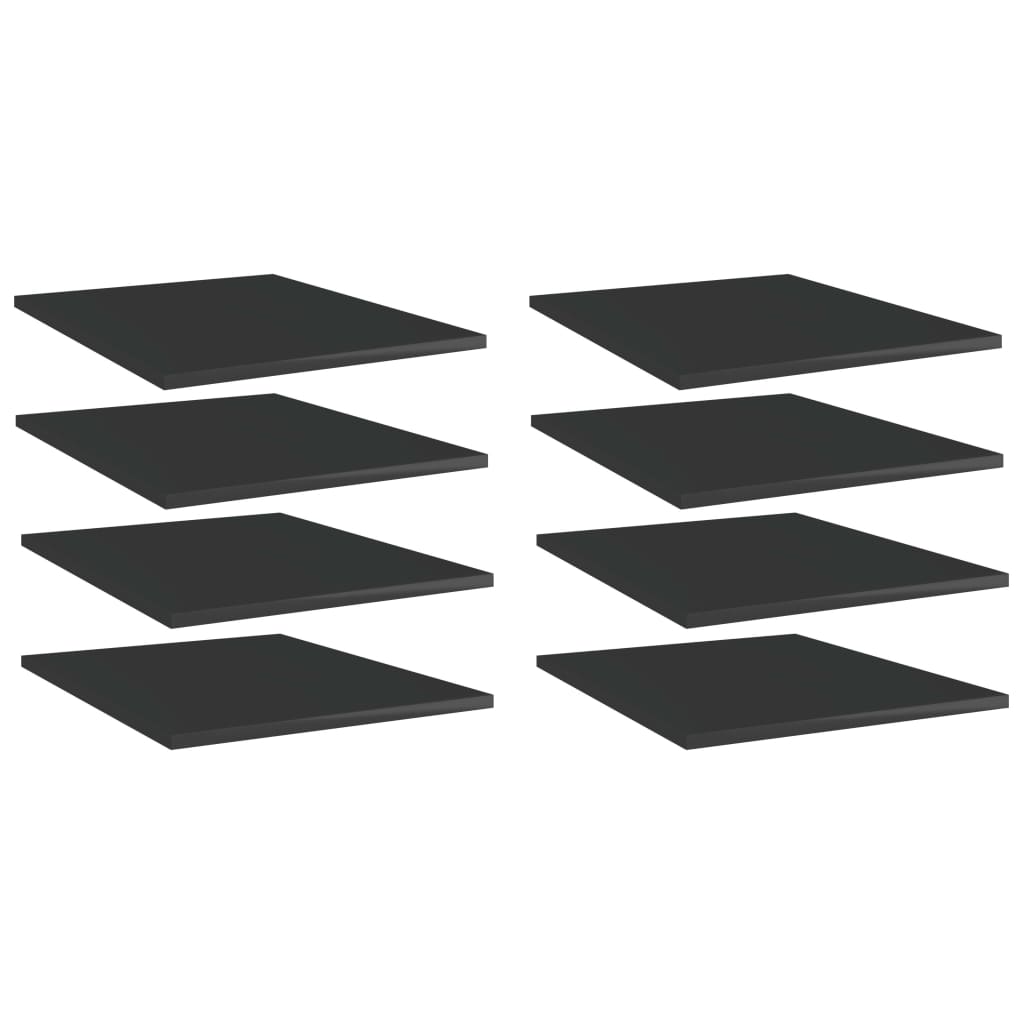 805199 vidaXL Bookshelf Boards 8 pcs High Gloss Black 40x50x1,5 cm Engineered Wood
