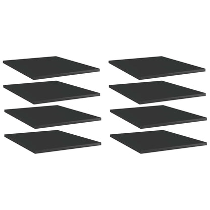 805199 vidaXL Bookshelf Boards 8 pcs High Gloss Black 40x50x1,5 cm Engineered Wood