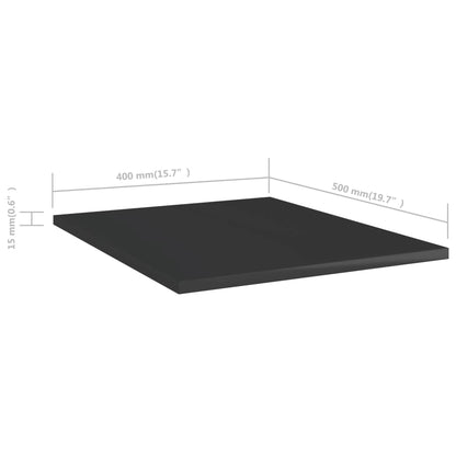805199 vidaXL Bookshelf Boards 8 pcs High Gloss Black 40x50x1,5 cm Engineered Wood