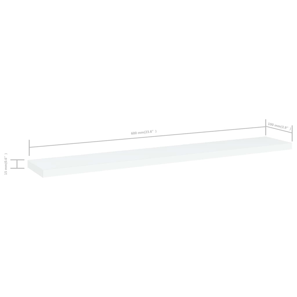 805202 vidaXL Bookshelf Boards 4 pcs White 60x10x1,5 cm Engineered Wood