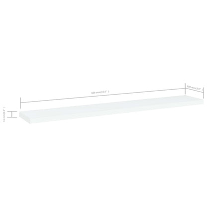 805202 vidaXL Bookshelf Boards 4 pcs White 60x10x1,5 cm Engineered Wood