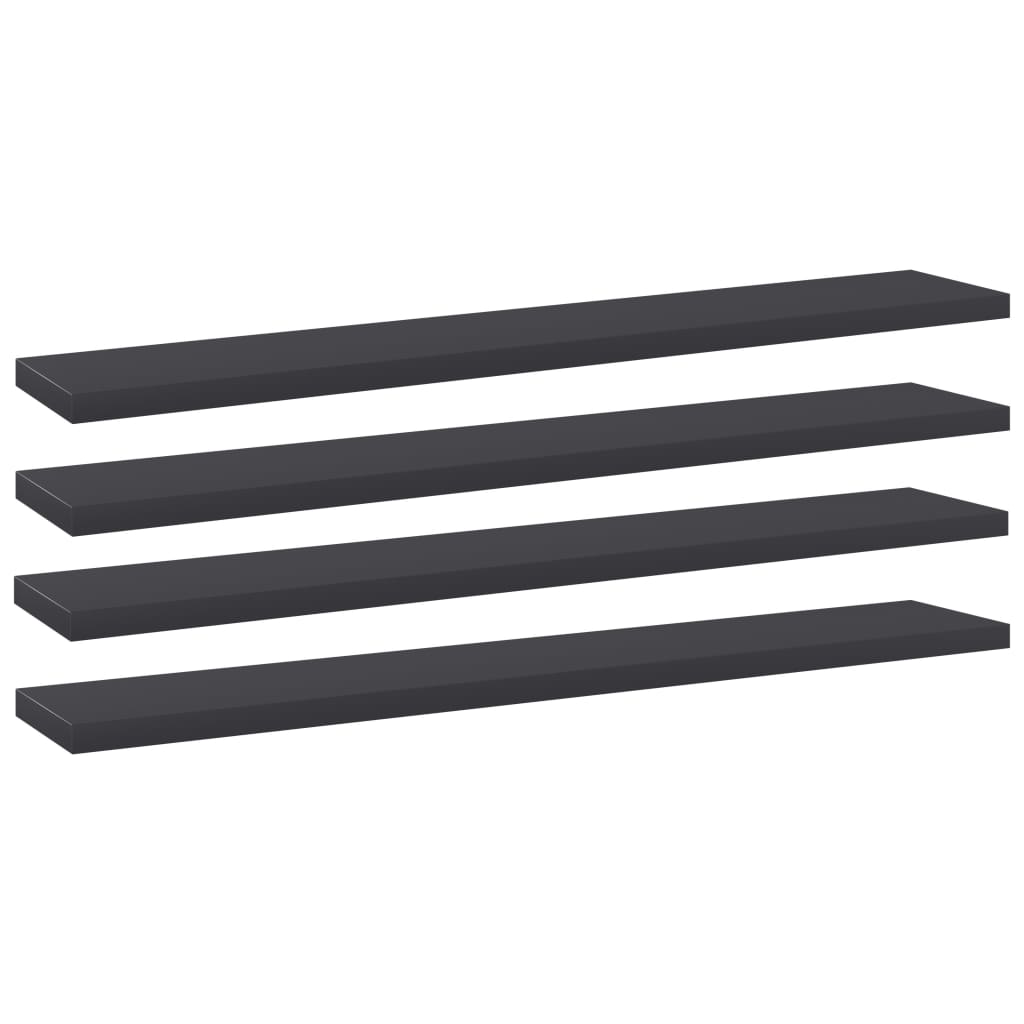 805206 vidaXL Bookshelf Boards 4 pcs Grey 60x10x1,5 cm Engineered Wood
