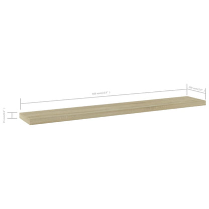 805208 vidaXL Bookshelf Boards 4 pcs Sonoma Oak 60x10x1,5 cm Engineered Wood - Brown