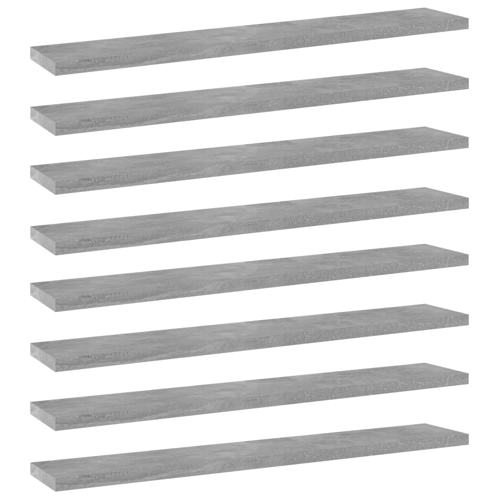 805211 vidaXL Bookshelf Boards 8 pcs Concrete Grey 60x10x1,5 cm Engineered Wood