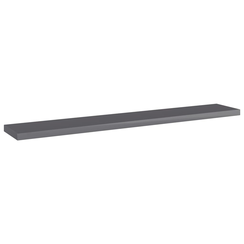 805216 vidaXL Bookshelf Boards 4 pcs High Gloss Grey 60x10x1,5 cm Engineered Wood