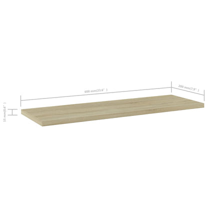 805224 vidaXL Bookshelf Boards 4 pcs Sonoma Oak 60x20x1,5 cm Engineered Wood - Brown