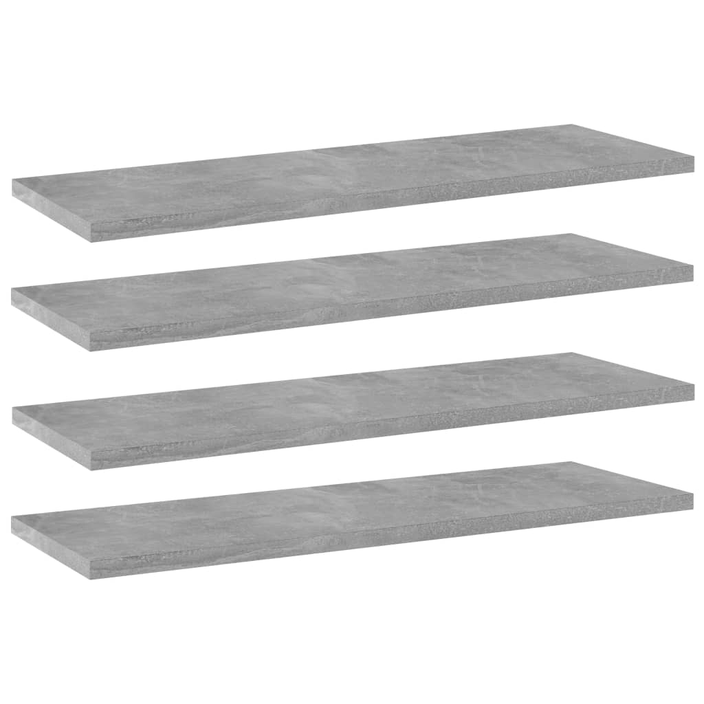 805226 vidaXL Bookshelf Boards 4 pcs Concrete Grey 60x20x1,5 cm Engineered Wood