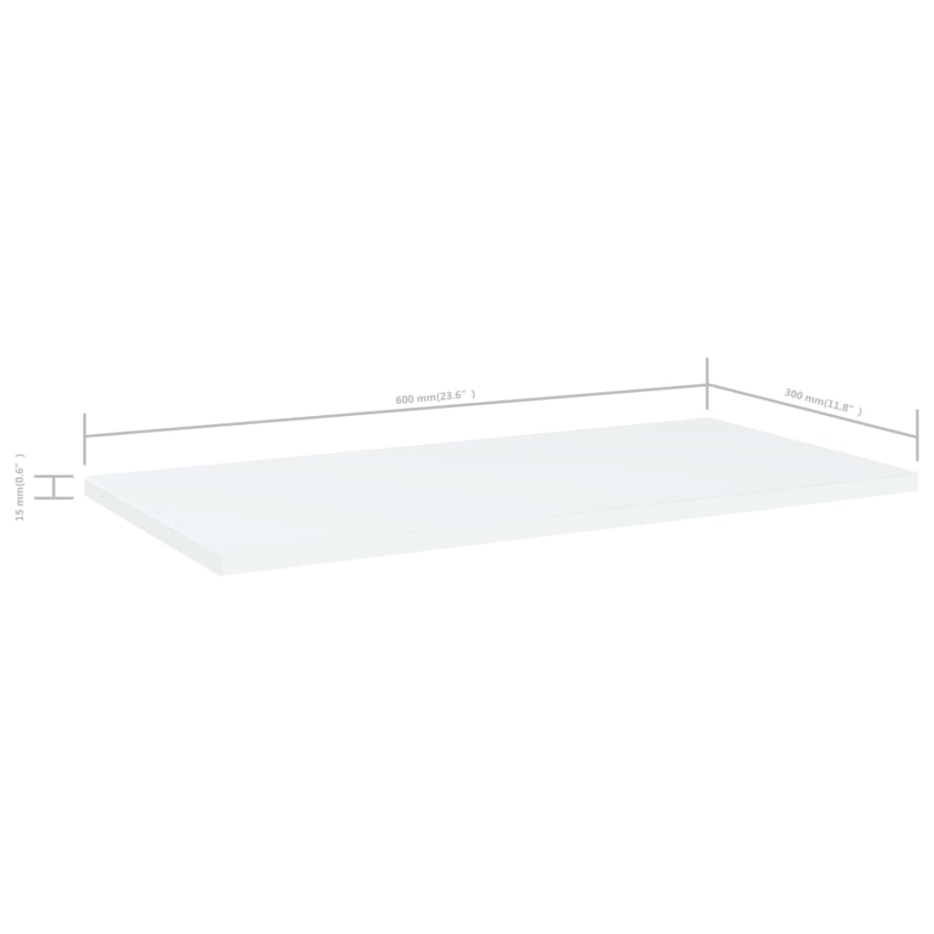 805234 vidaXL Bookshelf Boards 4 pcs White 60x30x1,5 cm Engineered Wood