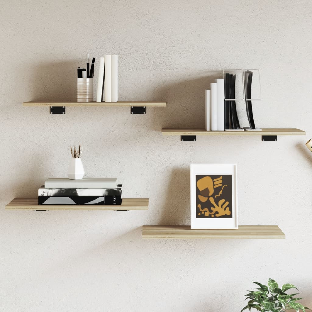 805240 vidaXL Bookshelf Boards 4 pcs Sonoma Oak 60x30x1,5 cm Engineered Wood - Brown