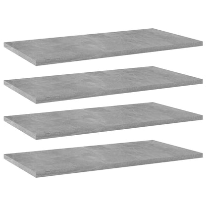 805242 vidaXL Bookshelf Boards 4 pcs Concrete Grey 60x30x1,5 cm Engineered Wood