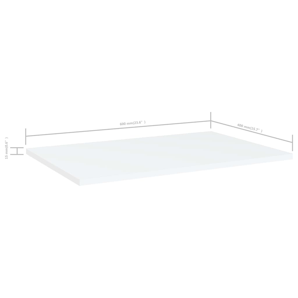 805250 vidaXL Bookshelf Boards 4 pcs White 60x40x1,5 cm Engineered Wood