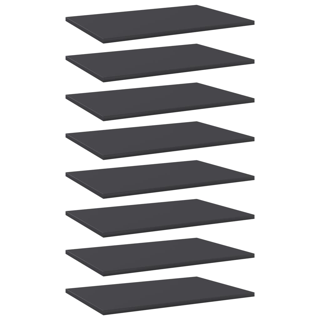 805255 vidaXL Bookshelf Boards 8 pcs Grey 60x40x1,5 cm Engineered Wood