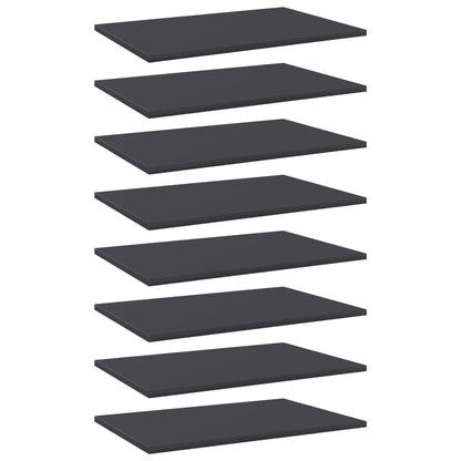 805255 vidaXL Bookshelf Boards 8 pcs Grey 60x40x1,5 cm Engineered Wood