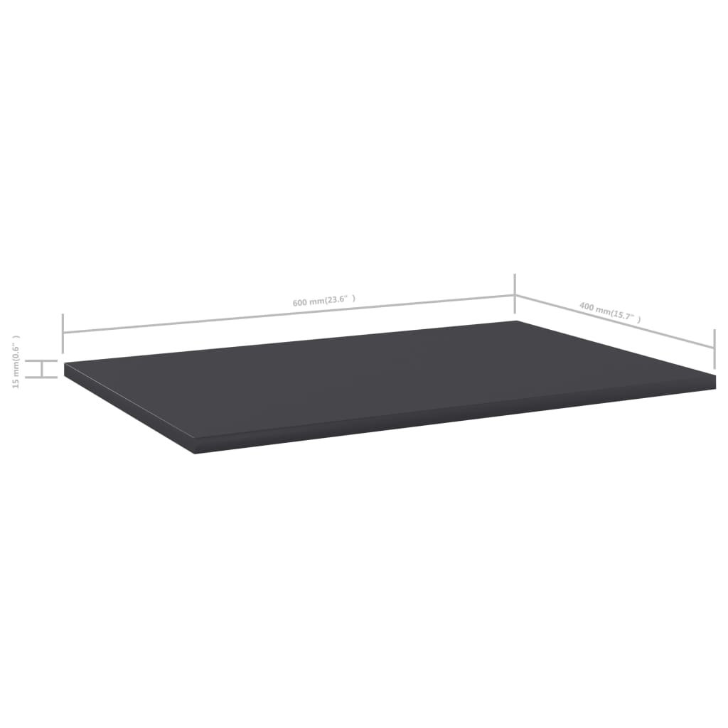 805255 vidaXL Bookshelf Boards 8 pcs Grey 60x40x1,5 cm Engineered Wood