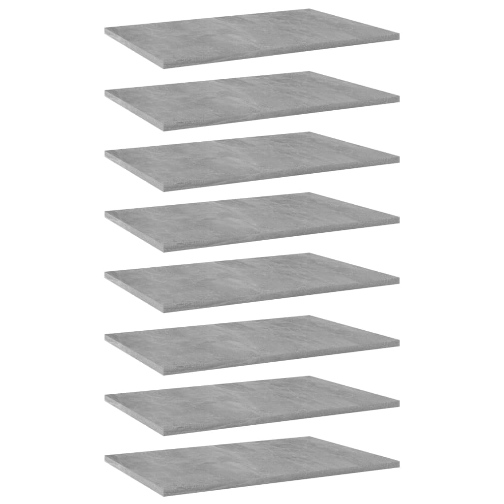 805259 vidaXL Bookshelf Boards 8 pcs Concrete Grey 60x40x1,5 cm Engineered Wood