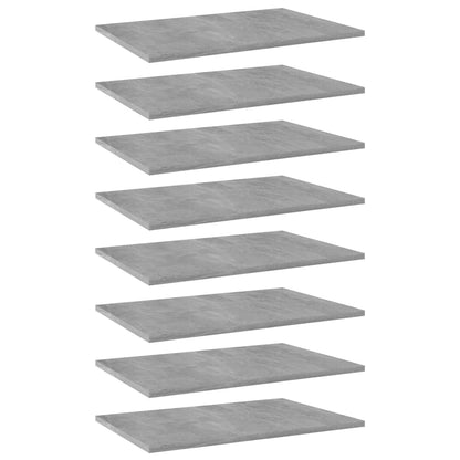 805259 vidaXL Bookshelf Boards 8 pcs Concrete Grey 60x40x1,5 cm Engineered Wood