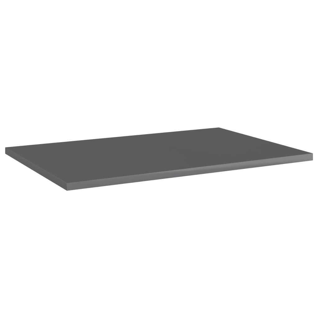 805264 vidaXL Bookshelf Boards 4 pcs High Gloss Grey 60x40x1,5 cm Engineered Wood
