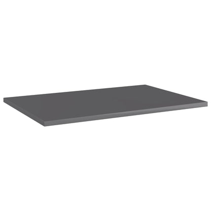 805265 vidaXL Bookshelf Boards 8 pcs High Gloss Grey 60x40x1,5 cm Engineered Wood