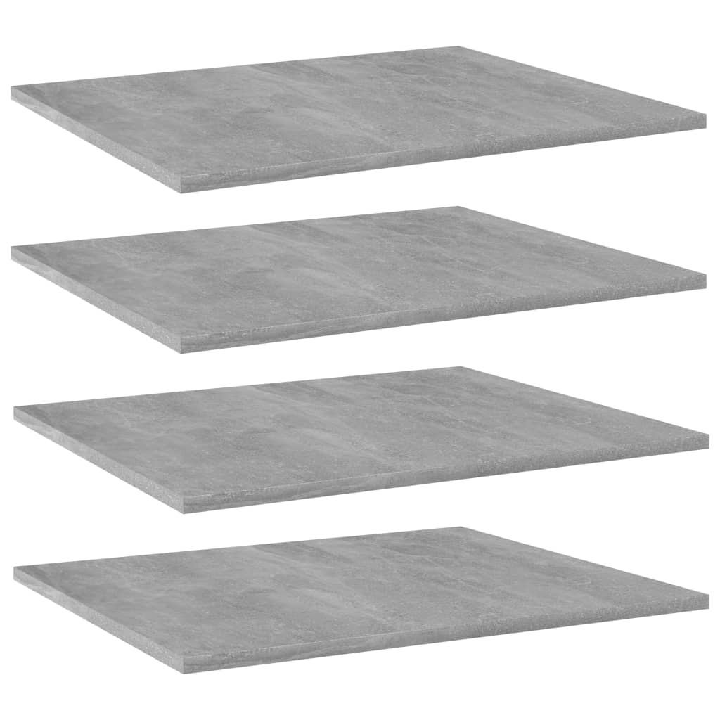 805274 vidaXL Bookshelf Boards 4 pcs Concrete Grey 60x50x1,5 cm Engineered Wood