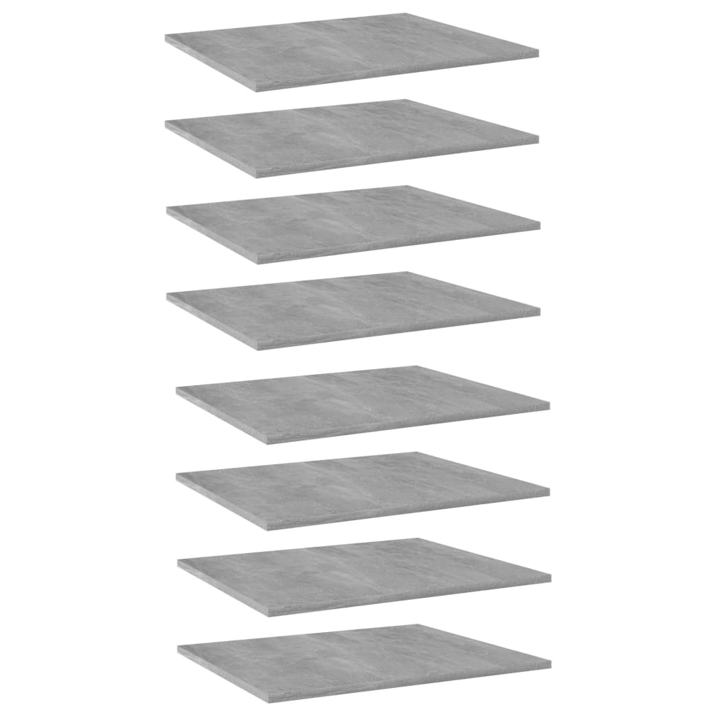 805275 vidaXL Bookshelf Boards 8 pcs Concrete Grey 60x50x1,5 cm Engineered Wood