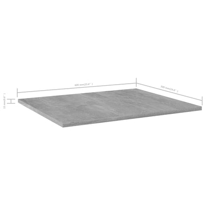 805275 vidaXL Bookshelf Boards 8 pcs Concrete Grey 60x50x1,5 cm Engineered Wood