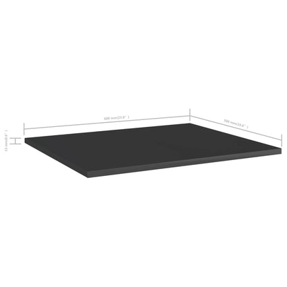805279 vidaXL Bookshelf Boards 8 pcs High Gloss Black 60x50x1,5 cm Engineered Wood