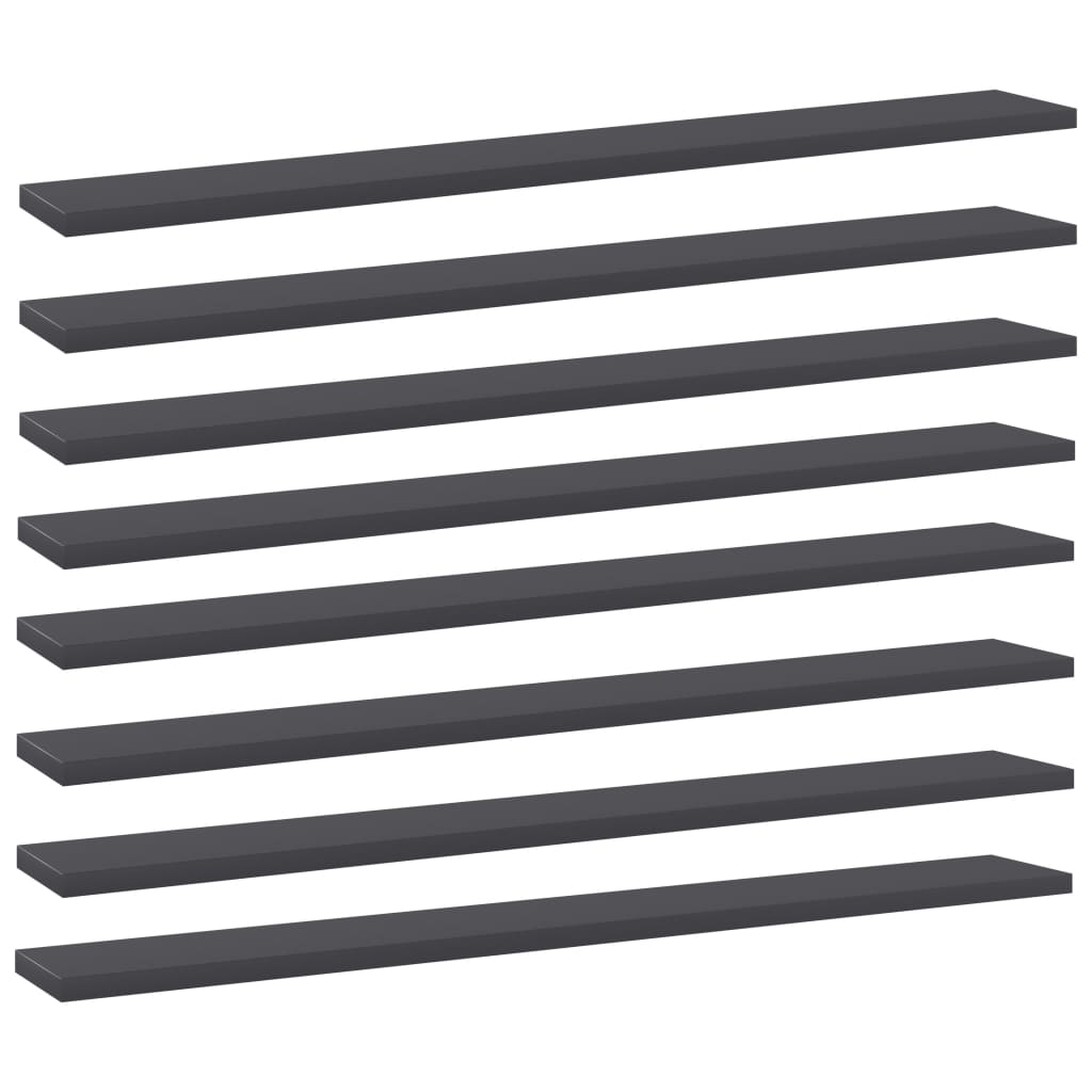 805287 vidaXL Bookshelf Boards 8 pcs Grey 80x10x1,5 cm Engineered Wood