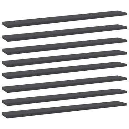 805287 vidaXL Bookshelf Boards 8 pcs Grey 80x10x1,5 cm Engineered Wood