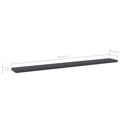 805287 vidaXL Bookshelf Boards 8 pcs Grey 80x10x1,5 cm Engineered Wood