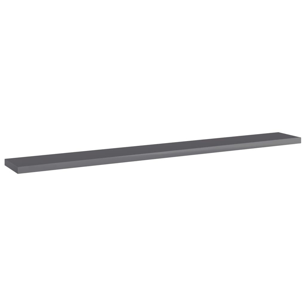 805297 vidaXL Bookshelf Boards 8 pcs High Gloss Grey 80x10x1,5 cm Engineered Wood