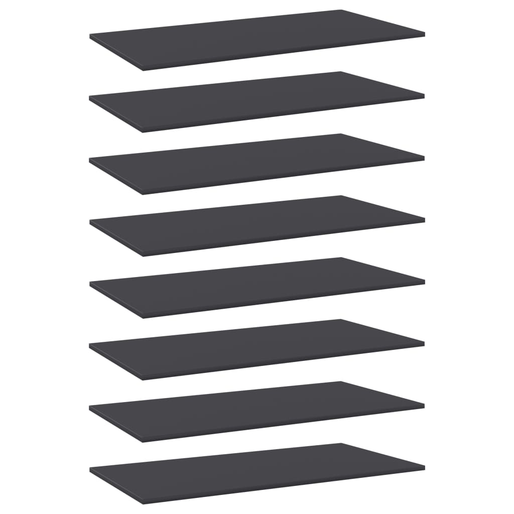 805303 vidaXL Bookshelf Boards 8 pcs Grey 80x20x1,5 cm Engineered Wood