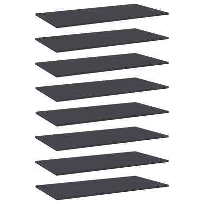 805303 vidaXL Bookshelf Boards 8 pcs Grey 80x20x1,5 cm Engineered Wood