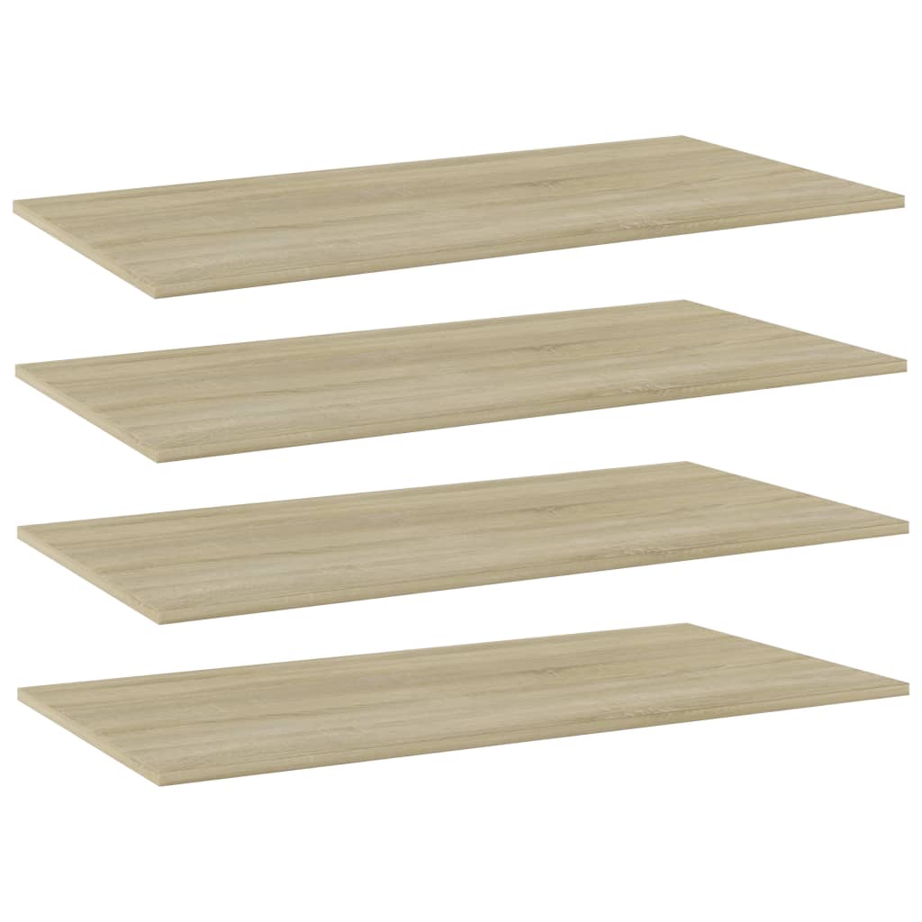 805304 vidaXL Bookshelf Boards 4 pcs Sonoma Oak 80x20x1,5 cm Engineered Wood - Brown