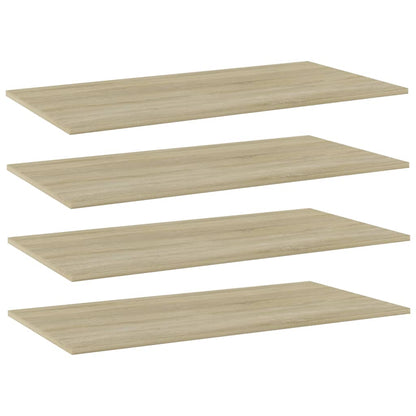 805304 vidaXL Bookshelf Boards 4 pcs Sonoma Oak 80x20x1,5 cm Engineered Wood - Brown