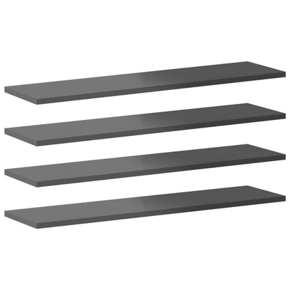805313 vidaXL Bookshelf Boards 8 pcs High Gloss Grey 80x20x1,5 cm Engineered Wood