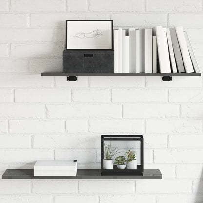 805313 vidaXL Bookshelf Boards 8 pcs High Gloss Grey 80x20x1,5 cm Engineered Wood