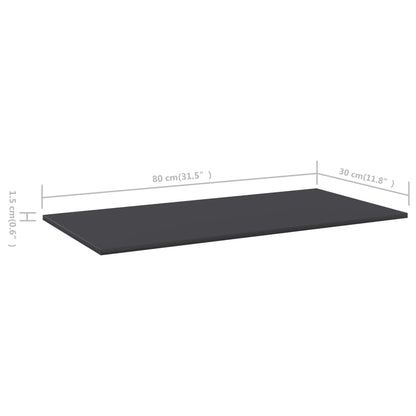 805319 vidaXL Bookshelf Boards 8 pcs Grey 80x30x1,5 cm Engineered Wood