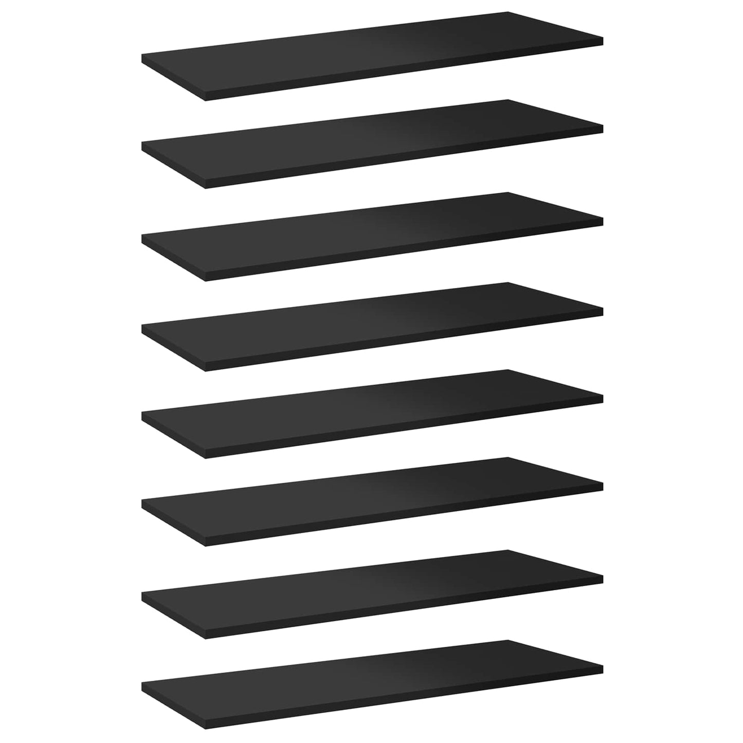 805327 vidaXL Bookshelf Boards 8 pcs High Gloss Black 80x30x1,5 cm Engineered Wood