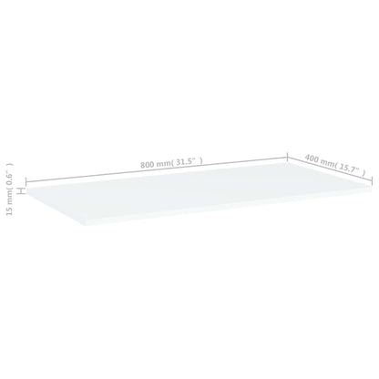 805330 vidaXL Bookshelf Boards 4 pcs White 80x40x1,5 cm Engineered Wood