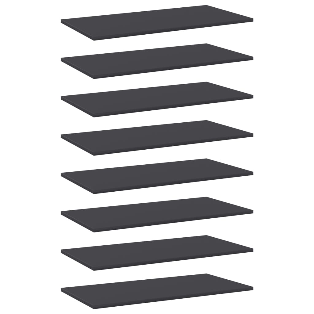 805335 vidaXL Bookshelf Boards 8 pcs Grey 80x40x1,5 cm Engineered Wood
