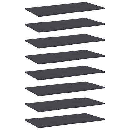 805335 vidaXL Bookshelf Boards 8 pcs Grey 80x40x1,5 cm Engineered Wood