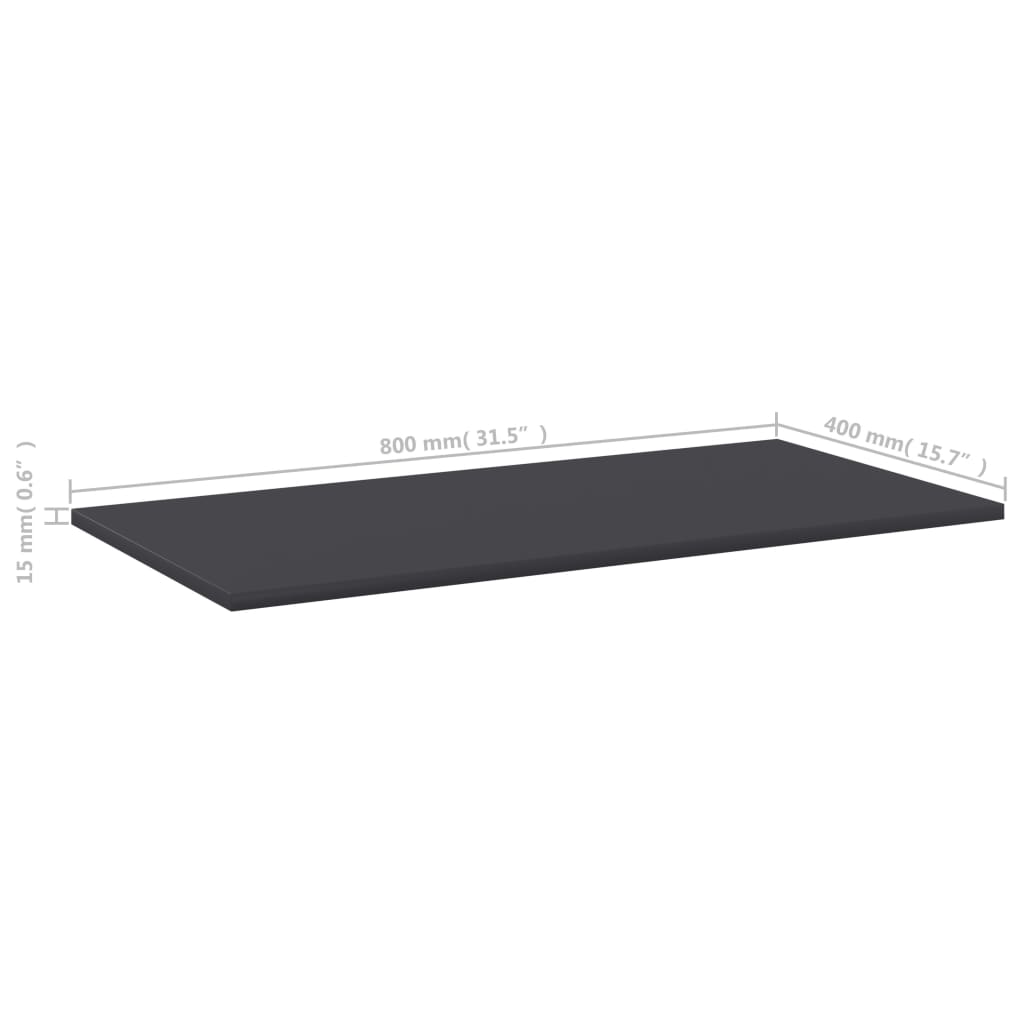 805335 vidaXL Bookshelf Boards 8 pcs Grey 80x40x1,5 cm Engineered Wood