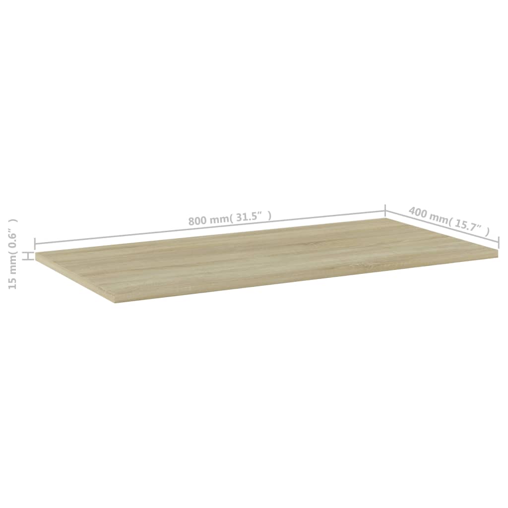 805336 vidaXL Bookshelf Boards 4 pcs Sonoma Oak 80x40x1,5 cm Engineered Wood - Brown